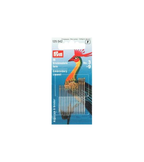 P125542 AGHI RICAMO 3/9 x16pz