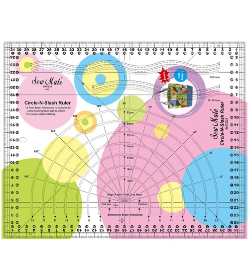 DW1381 Circle-N-Slash Ruler 32x26cm