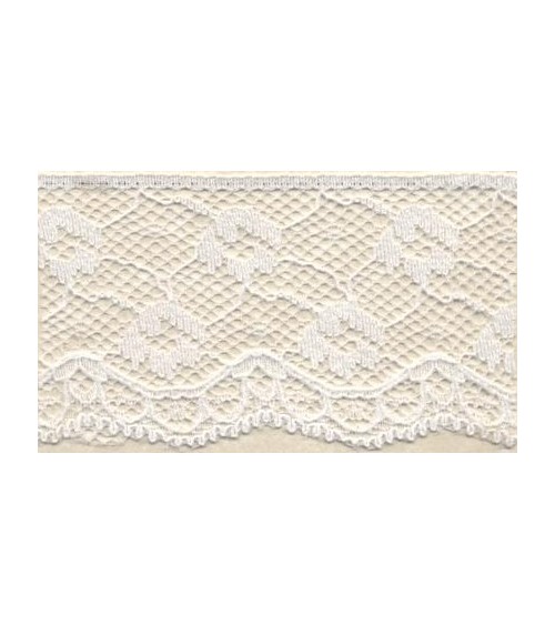 4051222-01 Pizzo sintetico h.cm.4,5 Bianco**