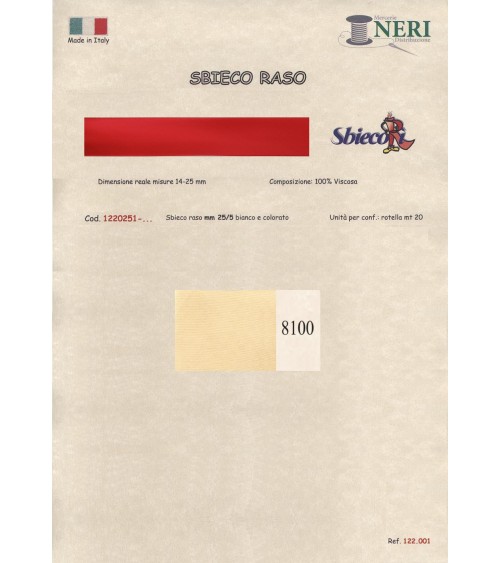 1220251-8100 SBIECO RASO VISCOSA mm25/5 100VI