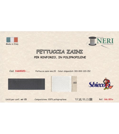 1660020-001 FETTUCCIA ZAINI mm20