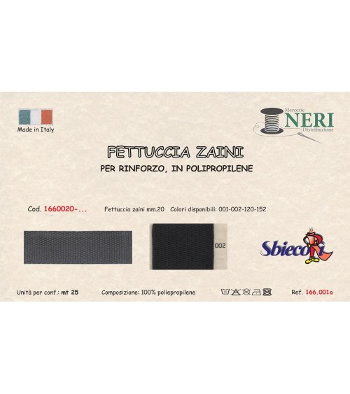 1660020-002 FETTUCCIA ZAINI mm20