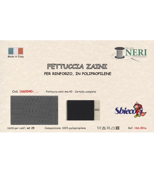 1660040-002 FETTUCCIA ZAINI mm40