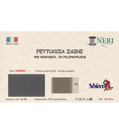 1660040-016 FETTUCCIA ZAINI mm40